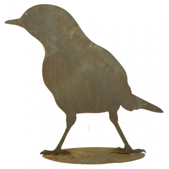 Edelrost Amsel "Blackbird 1" - Gr. 2 mittel, Höhe 30 cm - auf Platte