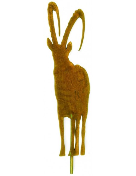 Alpensteinbock aus Metall - Steinbock-Figur zum Stecken aus Edelrost, Steinwild, Wild-Deko