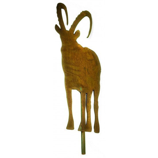 Alpensteinbock aus Metall - Steinbock-Figur zum Stecken aus Edelrost, Steinwild, Wild-Deko