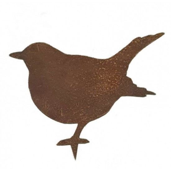 Vogel dicke Amsel mit Baumspieß - Höhe 12 cm - Dekorationen zum basteln