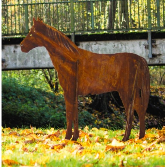 Deko Pferd auf Platte - Höhe 80 cm