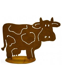 Rost Kuh 'Milka', 18 x25 cm, auf Platte
