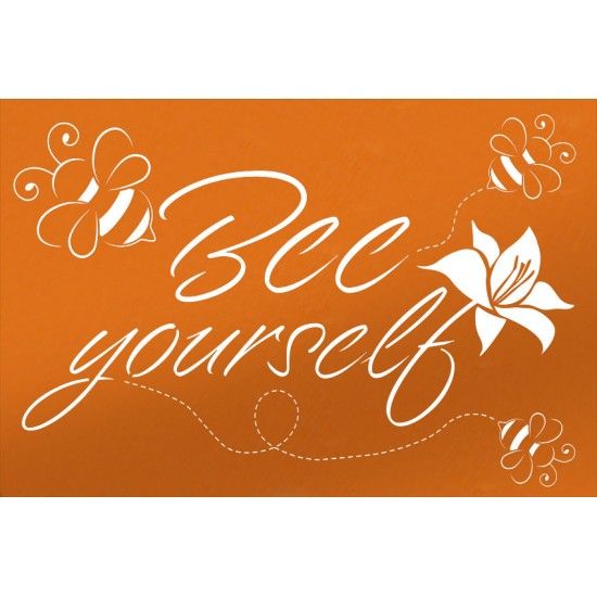 Gedichttafel aus Edelrost - Bee yourself - Breite 60 cm