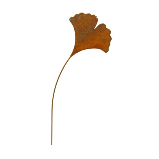 Gartenstecker Ginkgoblatt als Gartenstecker -  Ø 25 x Höhe 110 cm Ginkgoblatt als Gartenstecker mit leicht gebogenem Stab.

Hö