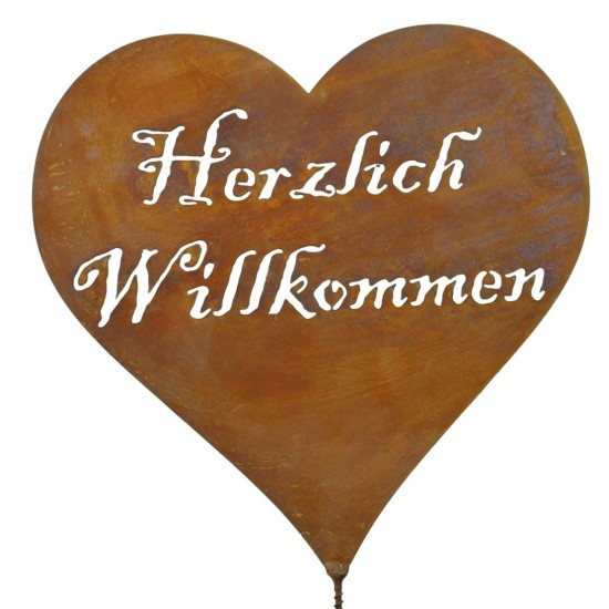 Herzige Dinge - Edelrost Dekoherzen Herz - Herzlich Willkommen - mit Schraube Höhe 28 cm 

Edelrost Herz mit Inschrift "Herzli