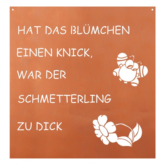 Hat das Blümchen einen Knick, war der Schmetterling zu dick! - Lustiger Spruch