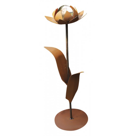 Glasblume Tina - Tulpe - Höhe 86 cm - Edelstahlkugel