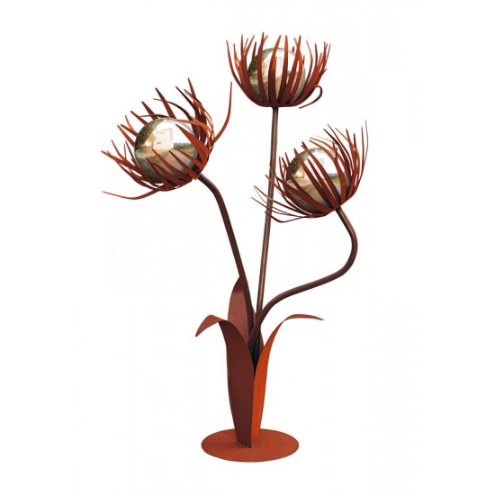 Glasblume - Löwenzahn - Höhe 110 cm - Edelstahlkugeln