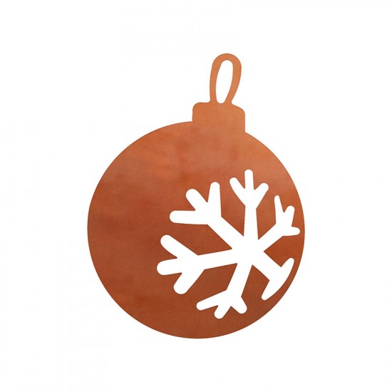 Christbaumschmuck Kugel mit Flocke, mittel, Ø 13,5 cm