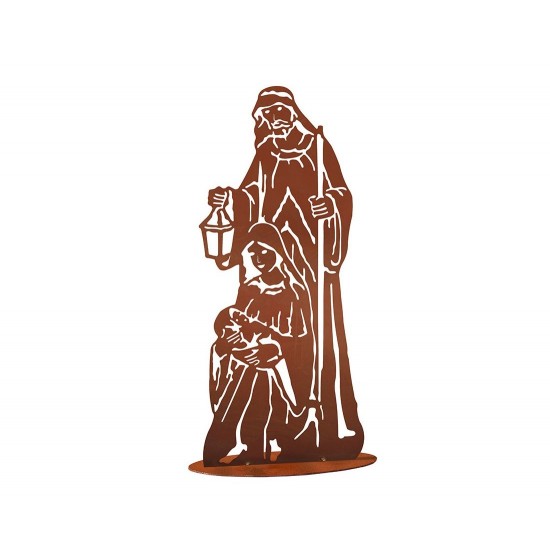 Start Heilige Familie lebensgroß - Metall Krippenfiguren - Höhe 180 cm - mit Josef - Maria - Jesuskind 
Ein Blickfang ist die l