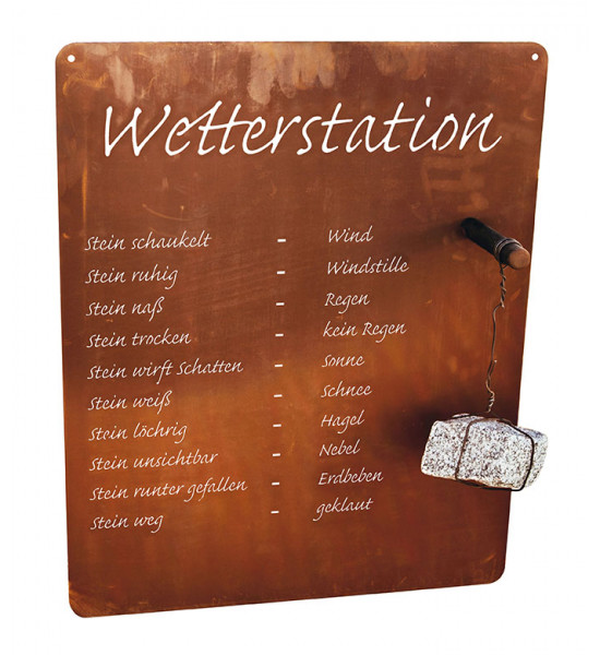 Moderne Wetterstation - Höhe 60 cm - Deko zum Hängen