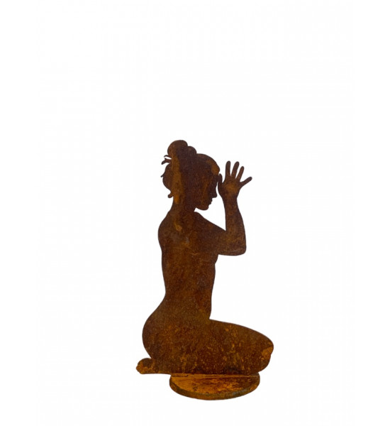 Yoga Deko - Figuren und Statuen mit Yoga und Meditation Positionen Yoga Mädel - Liv - klein - Fersensitz - Vajrasana - auf Platt