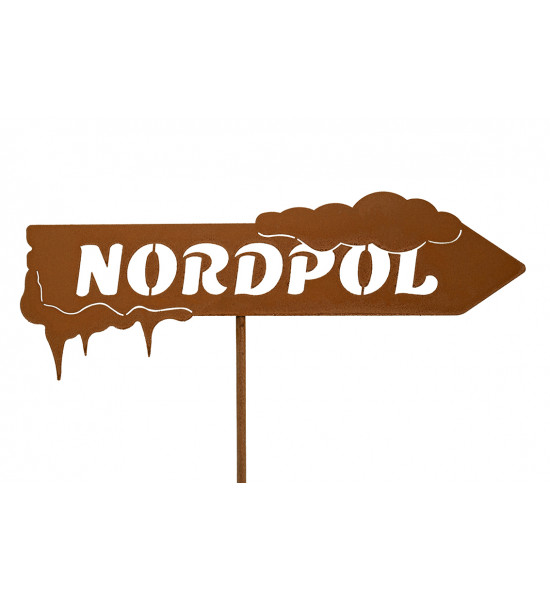 Nordpol Metall Gartenstecker - Breite 42,5 cm
