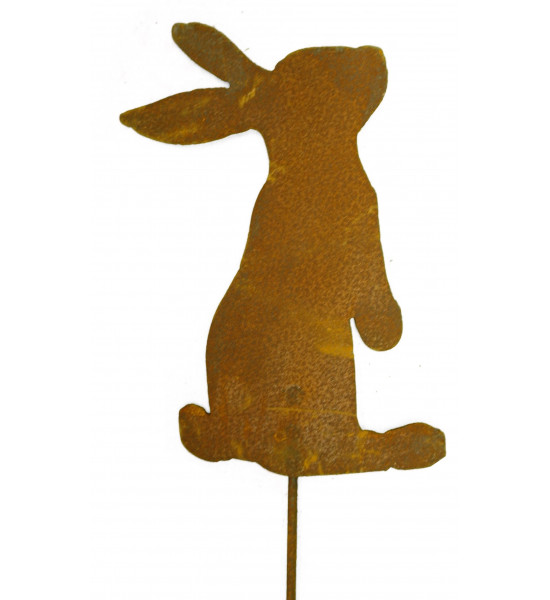 Hasen Edelrost Schnuffelhase auf Stab schnuffelnder Hase aus Edelrost als Stecker für Ihre Osterdeko
Höhe 20cm
mit Stab zum St