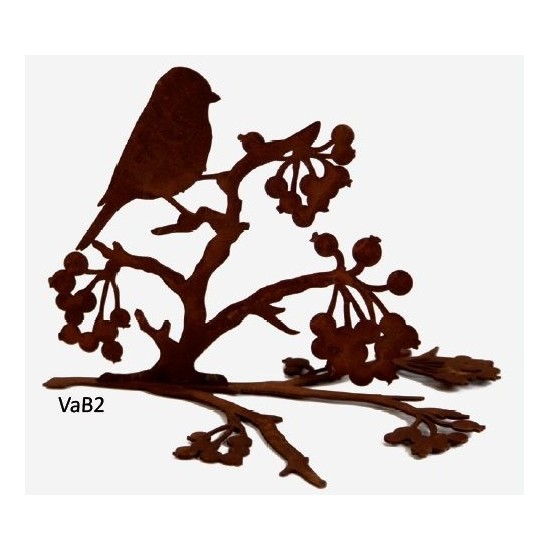 Vogel auf Ast mit Beeren, für Vasen bis d 28cm L 29cm, H 17cm,